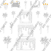 18 pc Sparkle White Split Cake Set Flair-hbd0778