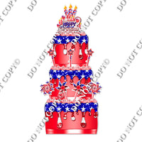 18 pc Sparkle Flag Split Cake Set Flair-hbd0783