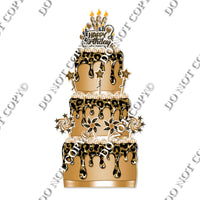 18 pc Sparkle Gold Leopard Split Cake Set Flair-hbd0784