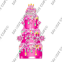18 pc Sparkle Pink Floral Split Cake Set Flair-hbd0785
