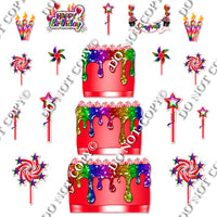 18 pc Sparkle Rainbow Split Cake Set Flair-hbd0786