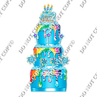 18 pc Sparkle Tie Dye Split Cake Set Flair-hbd0788