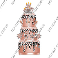 18 pc Sparkle White Leopard Split Cake Set Flair-hbd0789