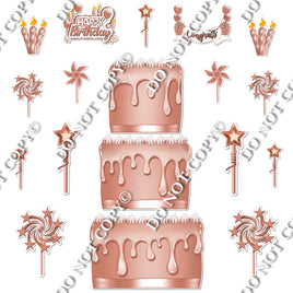 18 pc Flat Rose Gold Split Cake Set Flair-hbd0790