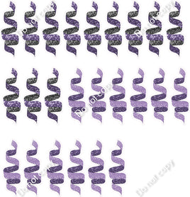 24 pc Sparkle - Black/Purple, Lavender/Purple Streamers
