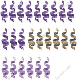 24 pc Sparkle - Lavender/Purple, Lavender/ Black/Gold Streamers