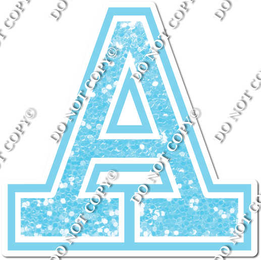 23.5 Greek Individual Baby Blue Sparkle - Alphabet Pieces