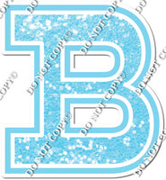 23.5" Greek Individual Baby Blue Sparkle - Alphabet Pieces