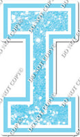 23.5" Greek Individual Baby Blue Sparkle - Alphabet Pieces