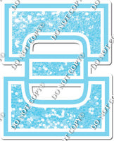 23.5" Greek Individual Baby Blue Sparkle - Alphabet Pieces