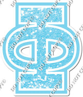 23.5" Greek Individual Baby Blue Sparkle - Alphabet Pieces