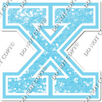 23.5" Greek Individual Baby Blue Sparkle - Alphabet Pieces