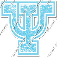 18" Greek Individual Baby Blue Sparkle - Alphabet Pieces