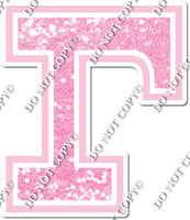 23.5" Greek Individual Baby Pink Sparkle - Alphabet Pieces