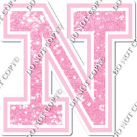 18" Greek Individual Baby Pink Sparkle - Alphabet Pieces