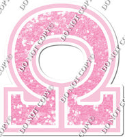23.5" Greek Individual Baby Pink Sparkle - Alphabet Pieces