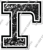 18" Greek Individual Black Sparkle - Alphabet Pieces