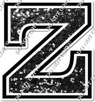 23.5" Greek Individual Black Sparkle - Alphabet Pieces