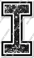 23.5" Greek Individual Black Sparkle - Alphabet Pieces