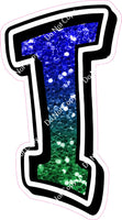 GR 12" Individuals - Blue / Green Ombre Sparkle