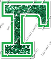 18" Greek Individual Green Sparkle - Alphabet Pieces