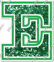 18" Greek Individual Green Sparkle - Alphabet Pieces