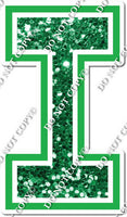 18" Greek Individual Green Sparkle - Alphabet Pieces