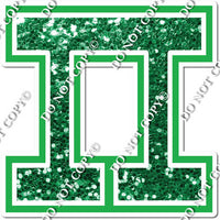 18" Greek Individual Green Sparkle - Alphabet Pieces