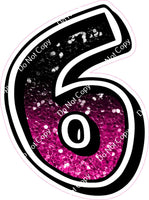 GR 30" Individuals - Black / Hot Pink Ombre Sparkle