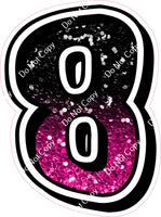 GR 30" Individuals - Black / Hot Pink Ombre Sparkle