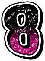 GR 18" Individuals - Black / Hot Pink Ombre Sparkle