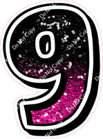GR 30" Individuals - Black / Hot Pink Ombre Sparkle