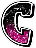 GR 12" Individuals - Black / Hot Pink Ombre Sparkle