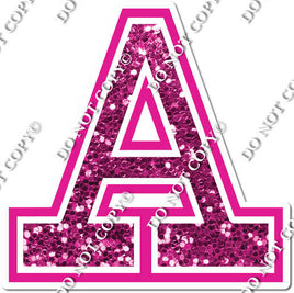 18" Greek Individual Hot Pink Sparkle - Alphabet Pieces