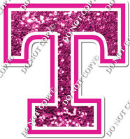 18" Greek Individual Hot Pink Sparkle - Alphabet Pieces