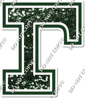 23.5" Greek Individual Hunter Green Sparkle - Alphabet Pieces