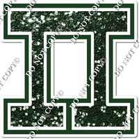 23.5" Greek Individual Hunter Green Sparkle - Alphabet Pieces