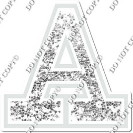 23.5" Greek Individual Light Silver Sparkle - Alphabet Pieces