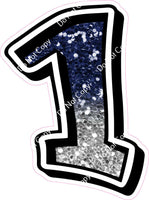 GR 12" Individuals - Navy Blue / Light Silver Ombre Sparkle