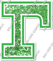18" Greek Individual Lime Green Sparkle - Alphabet Pieces