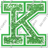 18" Greek Individual Lime Green Sparkle - Alphabet Pieces