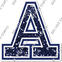 23.5" Greek Individual Navy Blue Sparkle - Alphabet Pieces