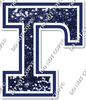 18" Greek Individual Navy Blue Sparkle - Alphabet Pieces