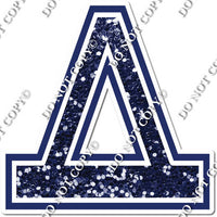 23.5" Greek Individual Navy Blue Sparkle - Alphabet Pieces