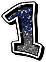 GR 18" Individuals - Navy Blue / Silver Ombre Sparkle