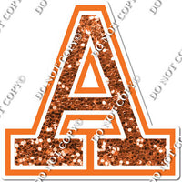 23.5" Greek Individual Orange Sparkle - Alphabet Pieces