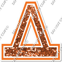 18" Greek Individual Orange Sparkle - Alphabet Pieces