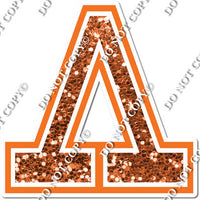 18" Greek Individual Orange Sparkle - Alphabet Pieces