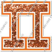18" Greek Individual Orange Sparkle - Alphabet Pieces
