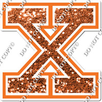 23.5" Greek Individual Orange Sparkle - Alphabet Pieces